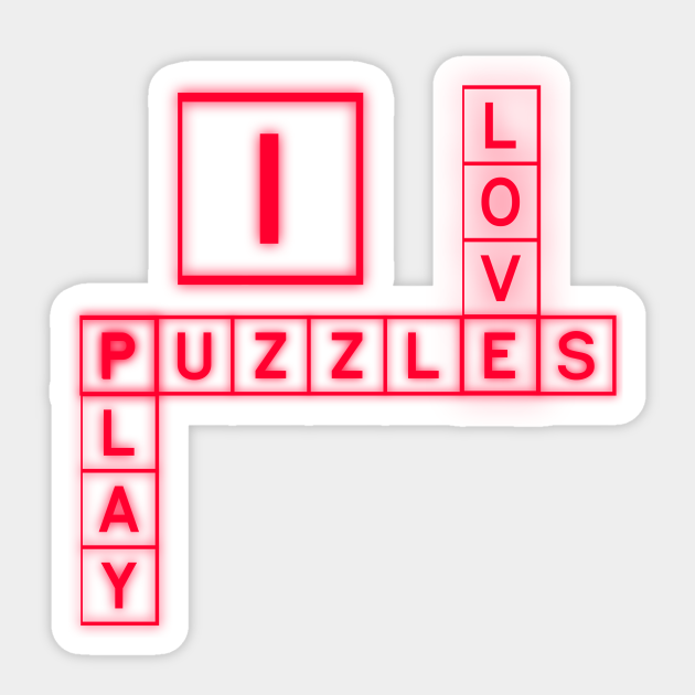 Lightweight Crossword, Puzzles Lover, Puzzles Love Sticker TeePublic